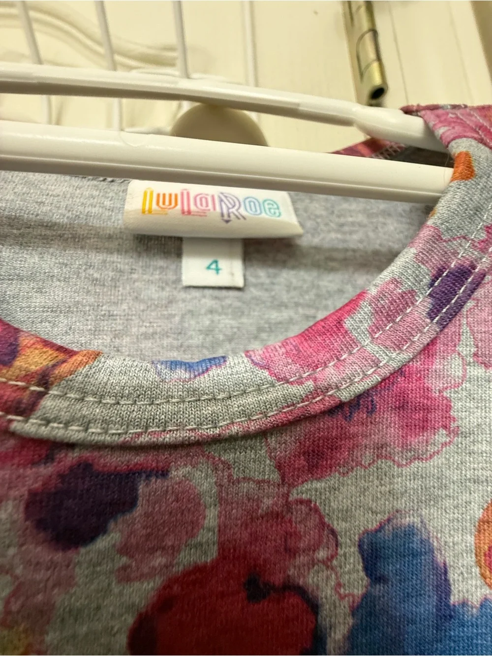 LuLaRoe Kids Dress Set - Purple Floral & Multicolor Pink/Orange/Blue Print